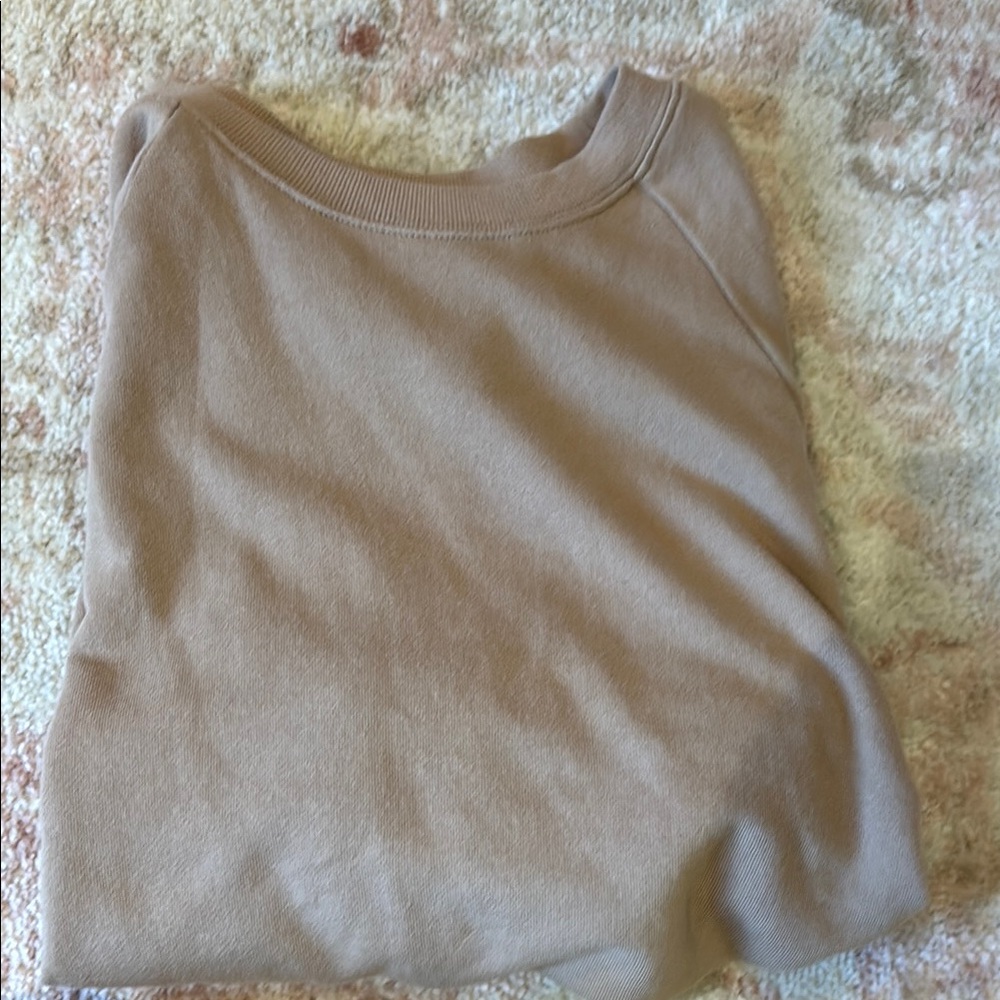 Z Supply Tan Crew Neck Sweater Soft Casual Style